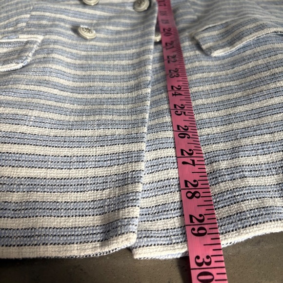 J Jill Modern Spectator Stripe Double Breasted Blazer Jacket Women XL Nautical - Picture 8 of 12